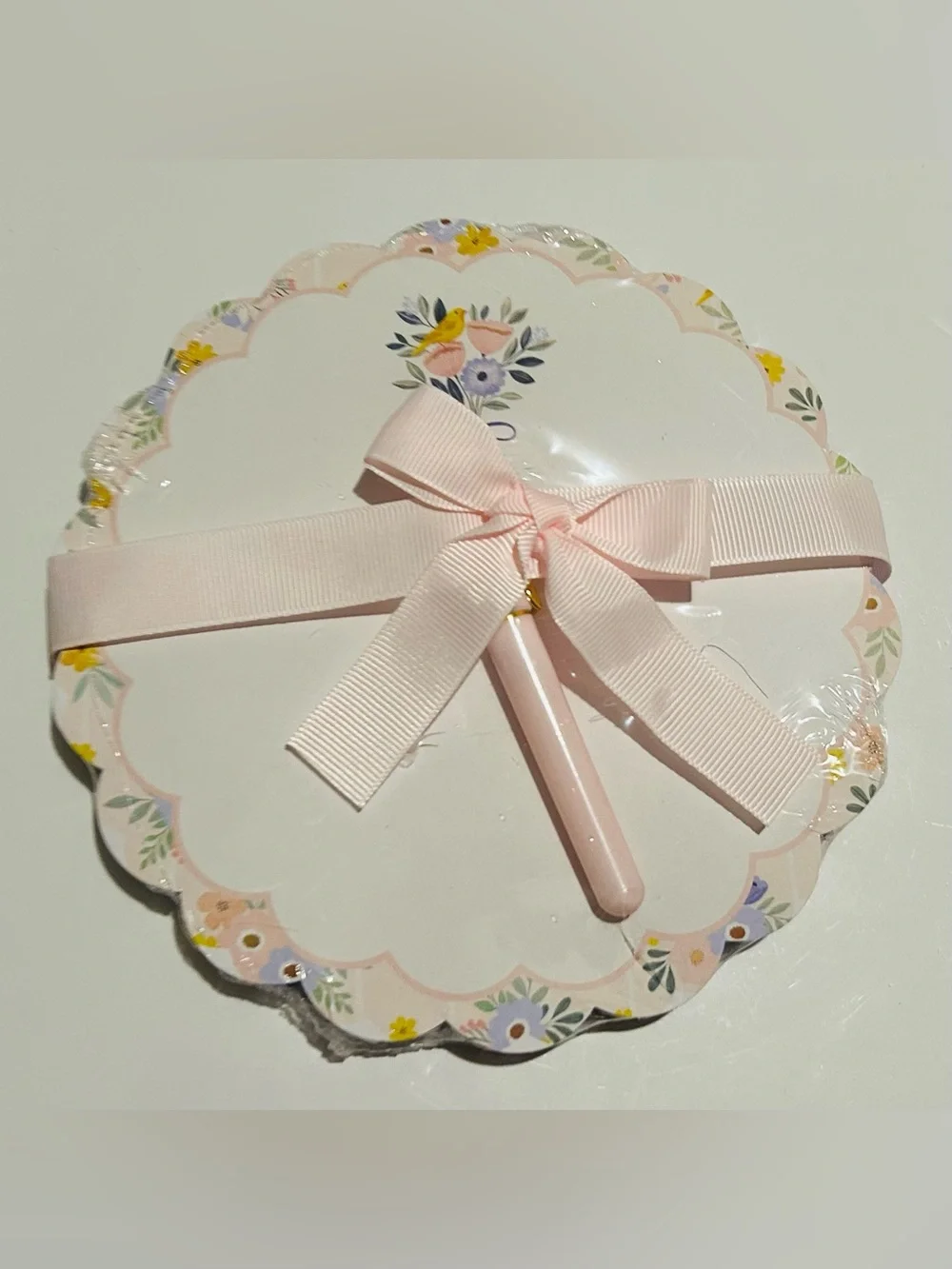 New OCS Designs Scalloped Notepad with Pink Ribbon 100 Sheets Pink Pen